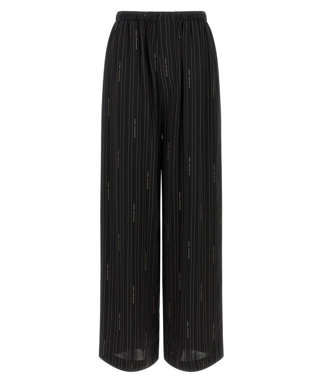 BALENCIAGA Черные вискозные прямые брюки, фото 1