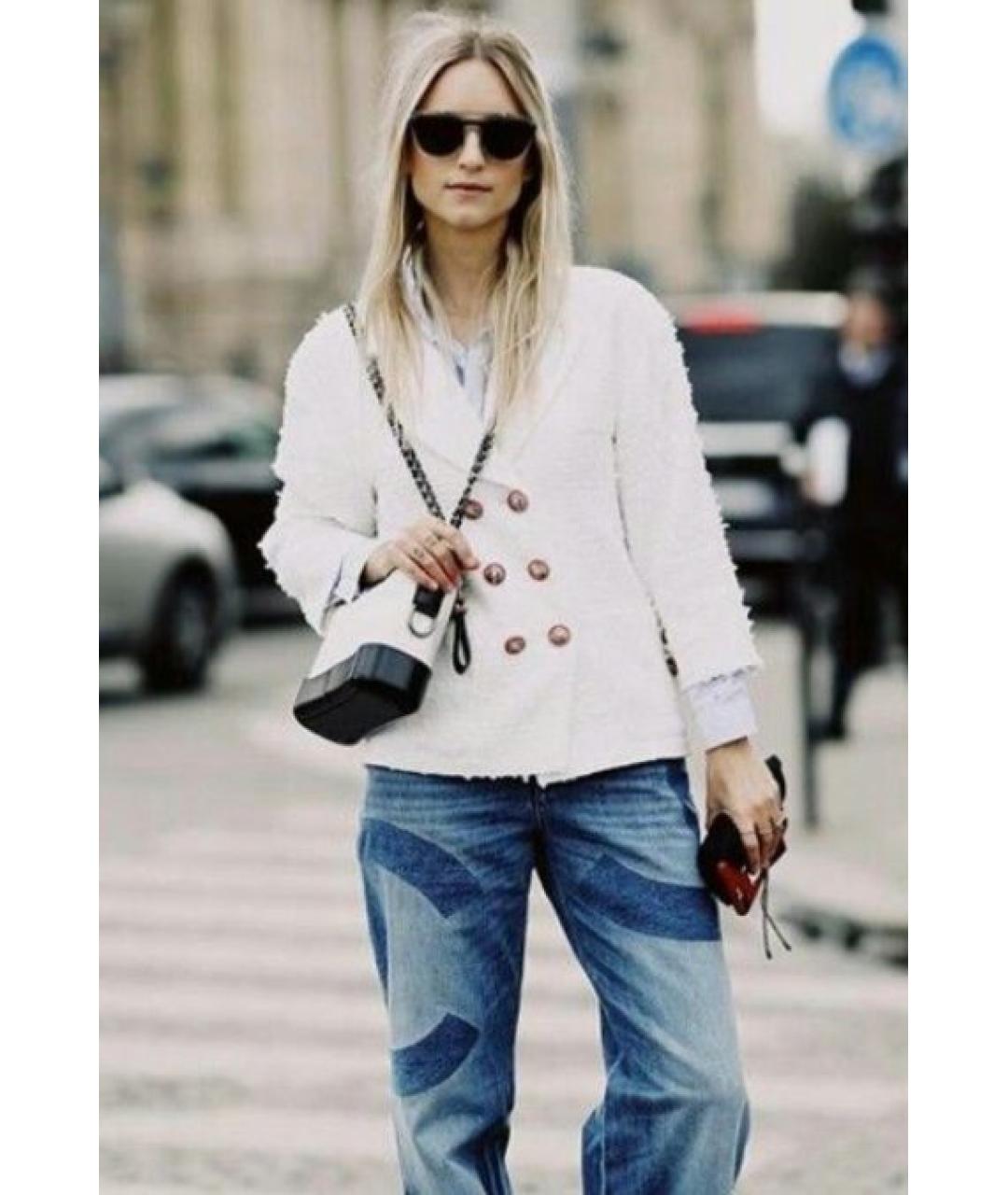 CHANEL Голубые хлопковые прямые джинсы, фото 8