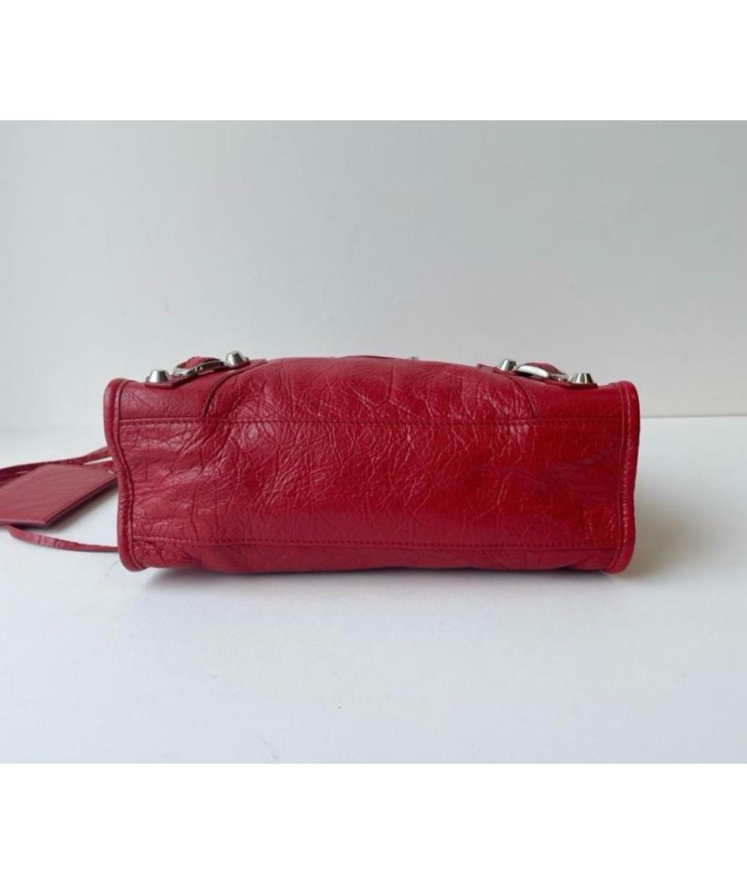 BALENCIAGA Красная кожаная сумка с короткими ручками, фото 4