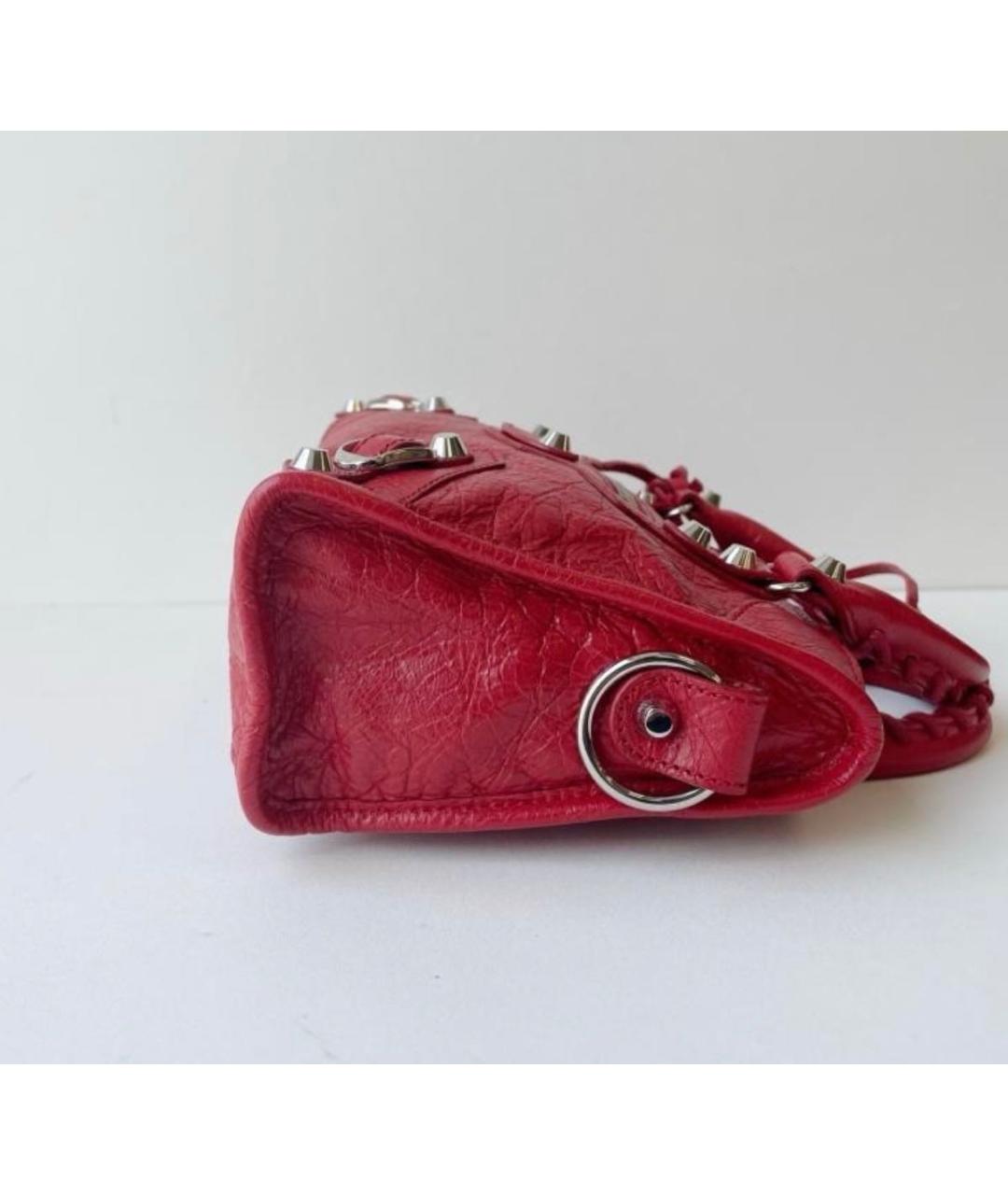 BALENCIAGA Красная кожаная сумка с короткими ручками, фото 5