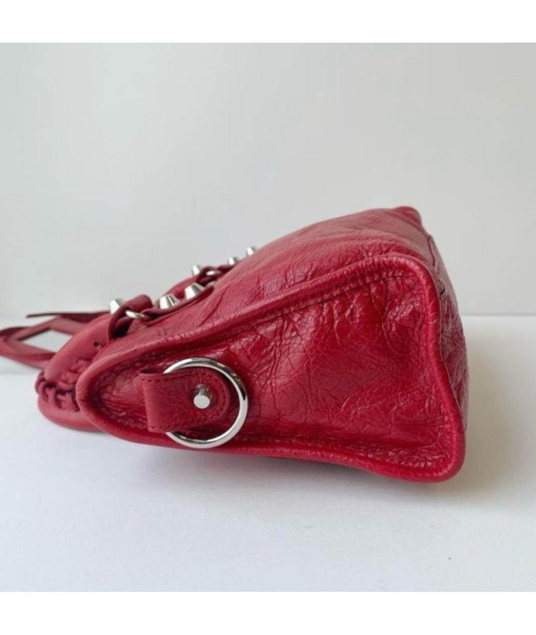 BALENCIAGA Красная кожаная сумка с короткими ручками, фото 6