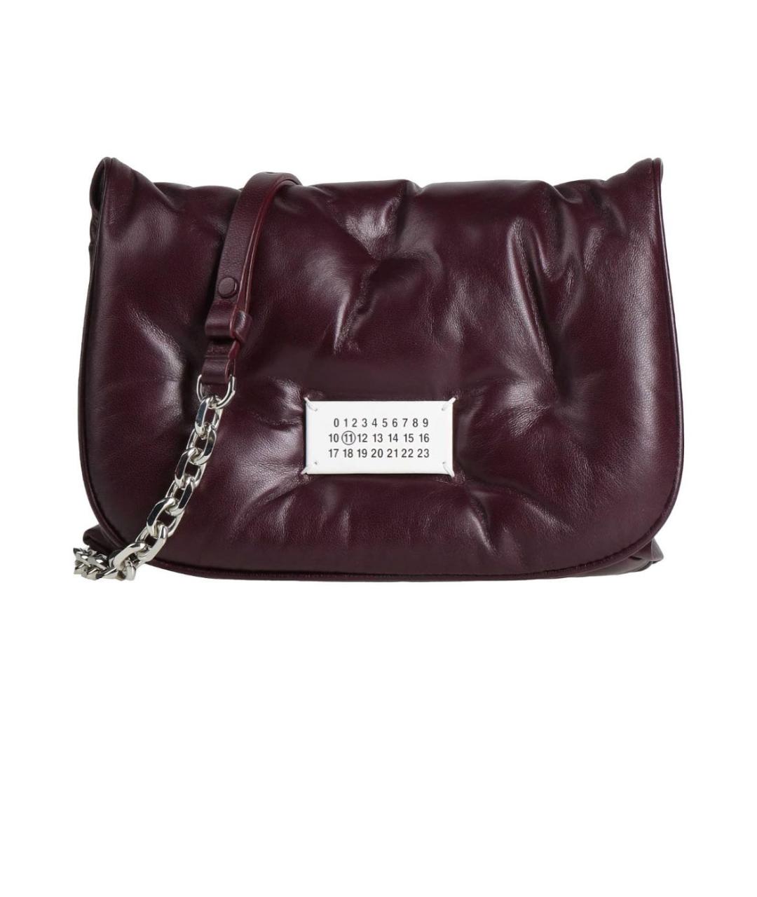 MAISON MARGIELA Бордовая кожаная сумка через плечо, фото 9
