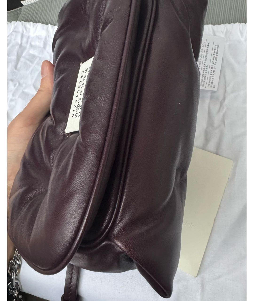 MAISON MARGIELA Бордовая кожаная сумка через плечо, фото 7