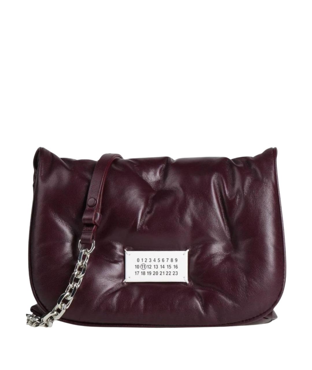MAISON MARGIELA Бордовая кожаная сумка через плечо, фото 1