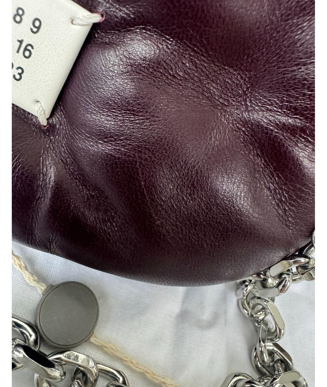 MAISON MARGIELA Бордовая кожаная сумка через плечо, фото 8