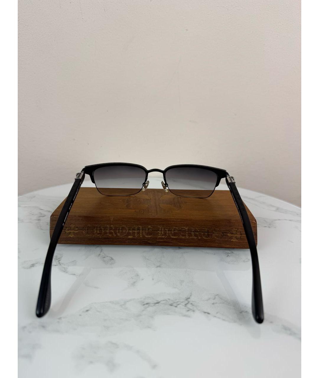 CHROME HEARTS Темно-синие деревянные солнцезащитные очки, фото 2