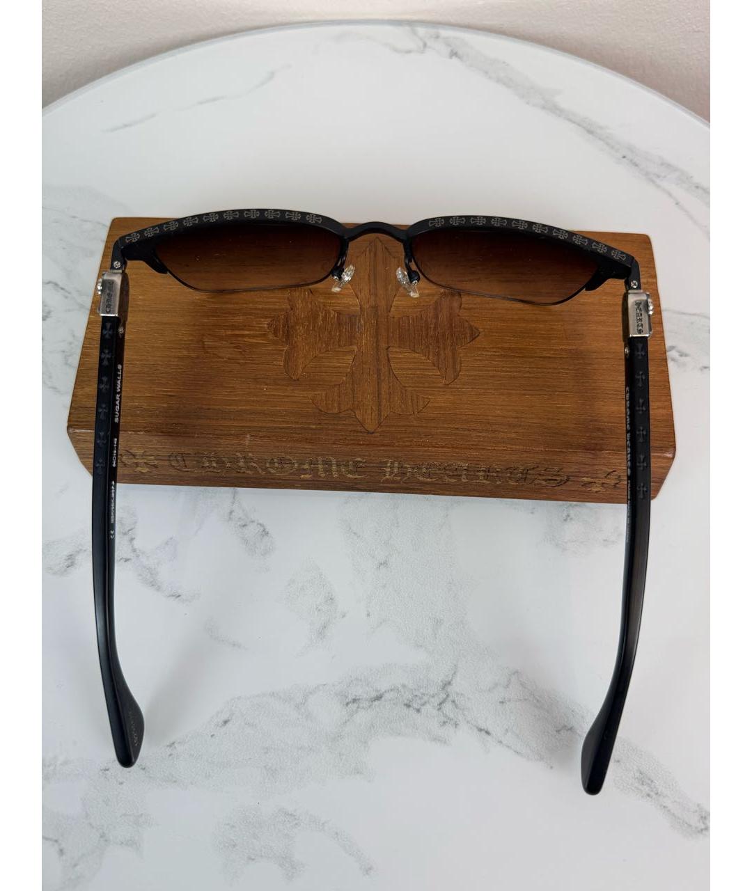 CHROME HEARTS Темно-синие деревянные солнцезащитные очки, фото 3