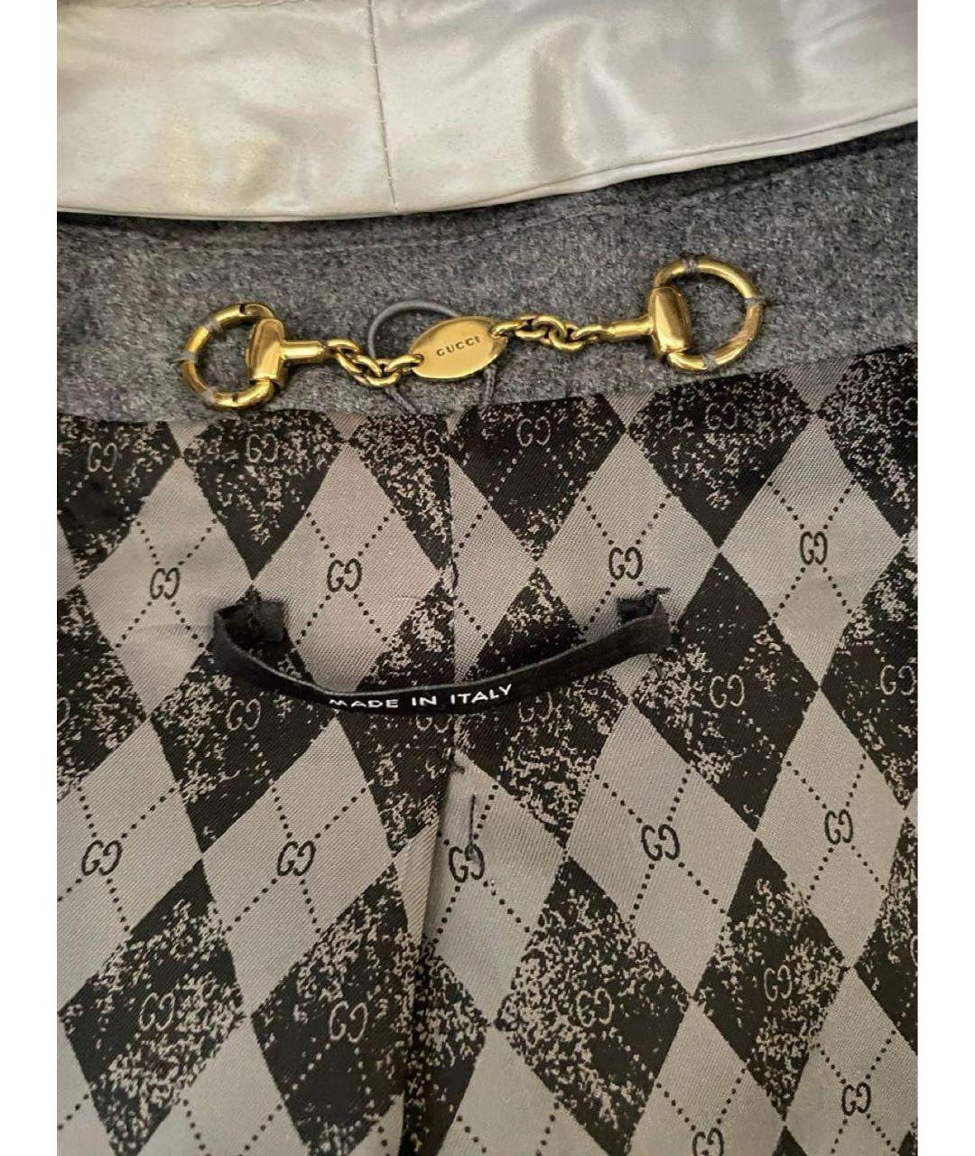 GUCCI Серый шерстяной жакет/пиджак, фото 3