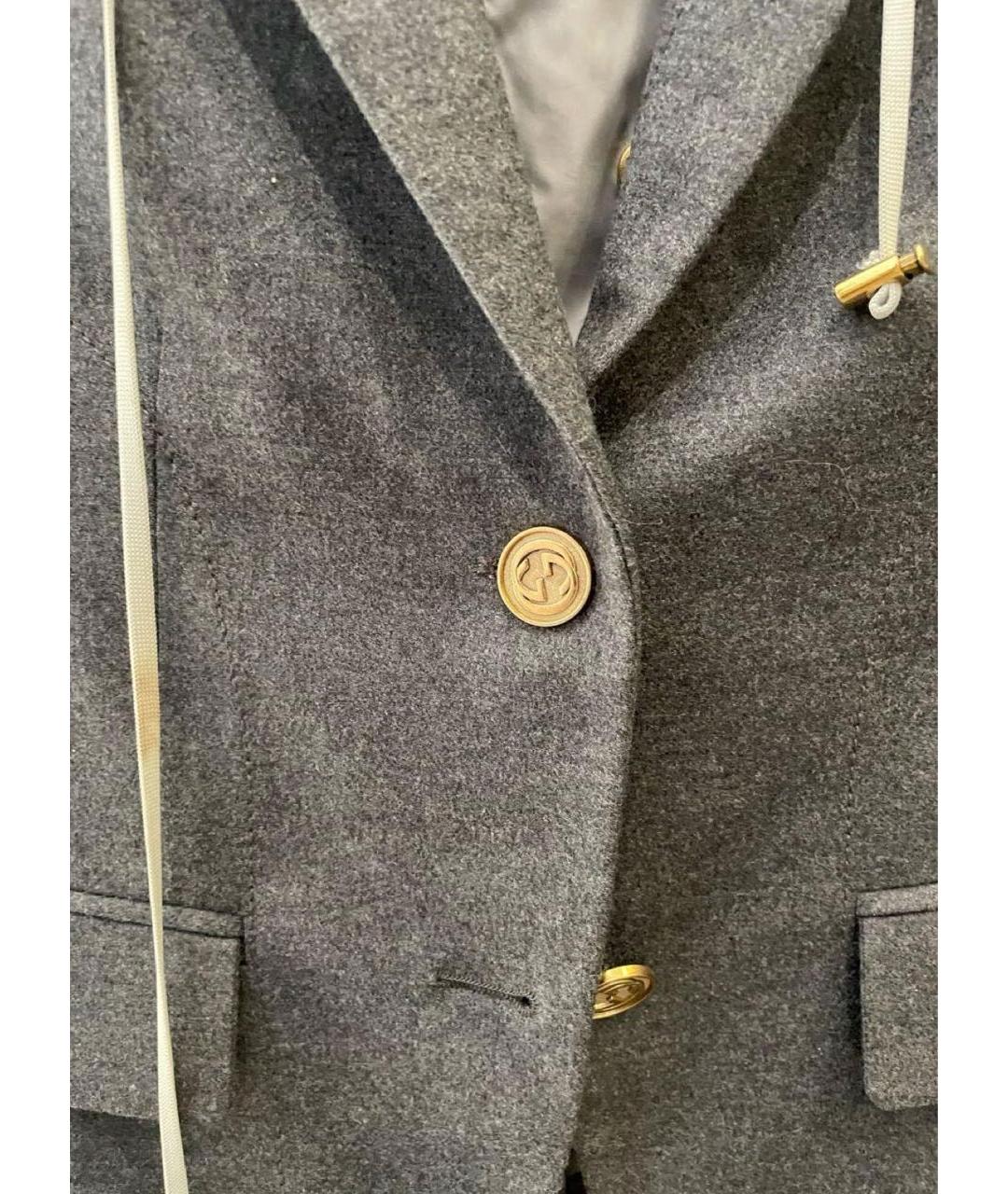 GUCCI Серый шерстяной жакет/пиджак, фото 4