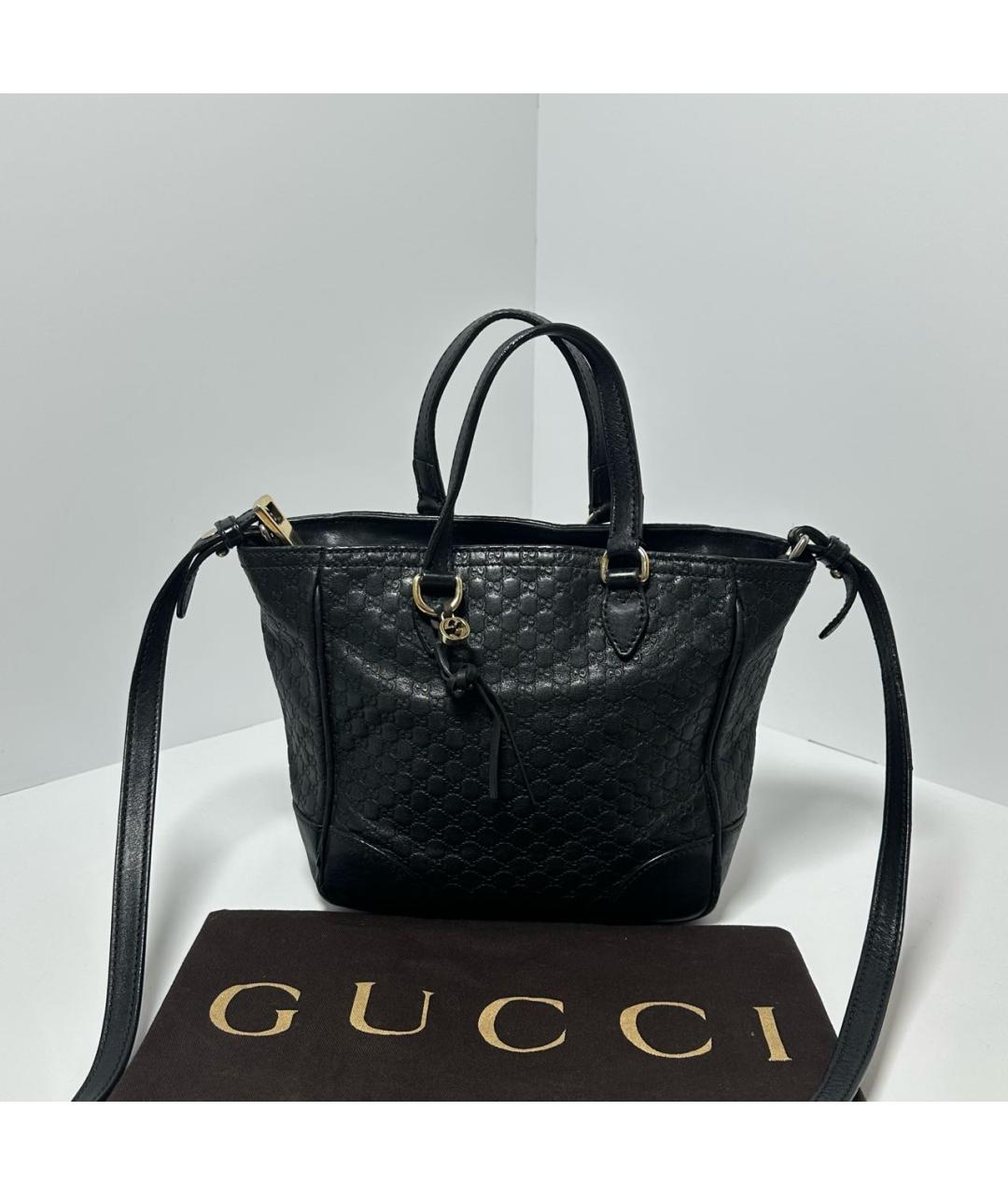 GUCCI Черная кожаная сумка с короткими ручками, фото 6