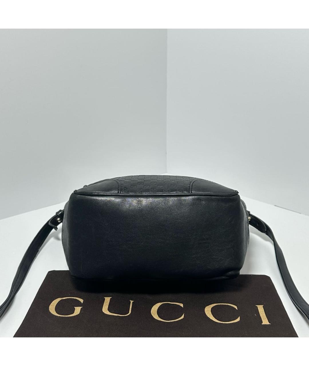 GUCCI Черная кожаная сумка с короткими ручками, фото 3