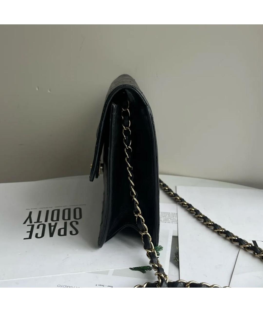 CHANEL Черная кожаная сумка через плечо, фото 3