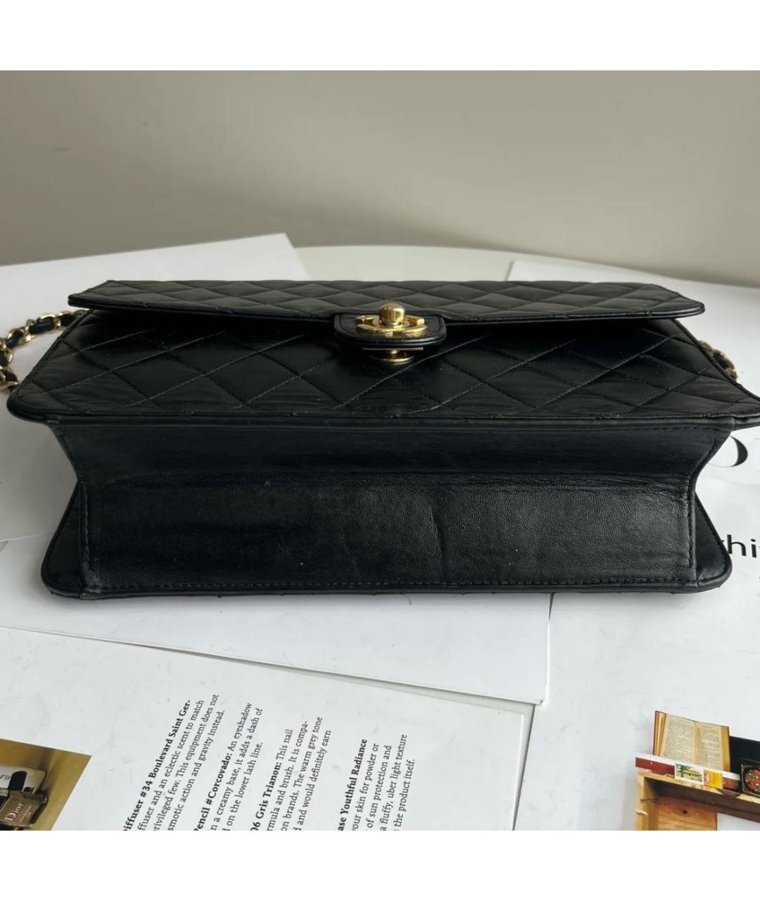 CHANEL Черная кожаная сумка через плечо, фото 5