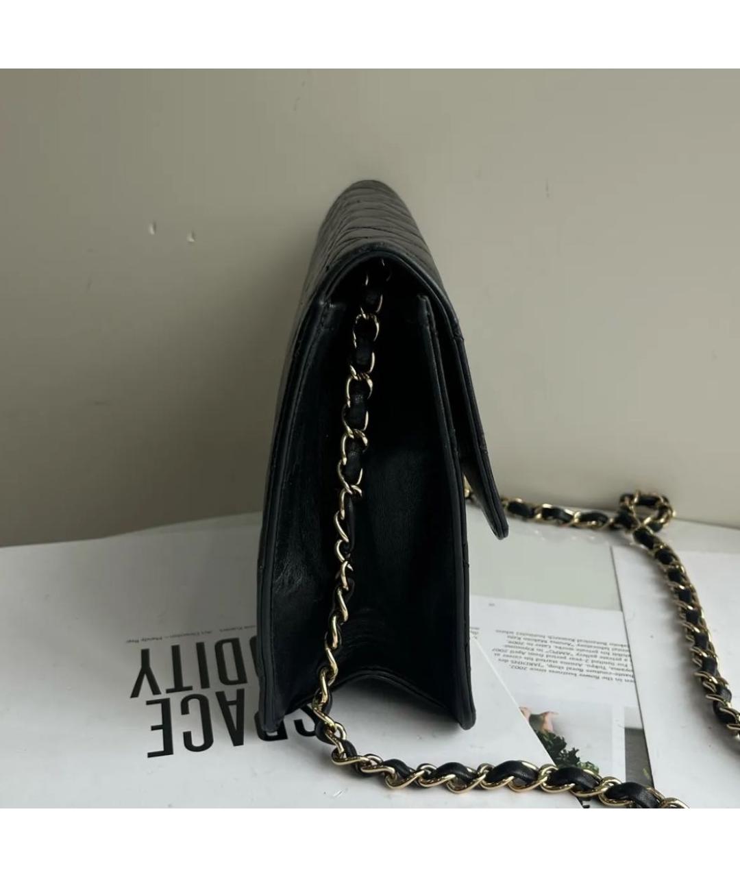 CHANEL Черная кожаная сумка через плечо, фото 4
