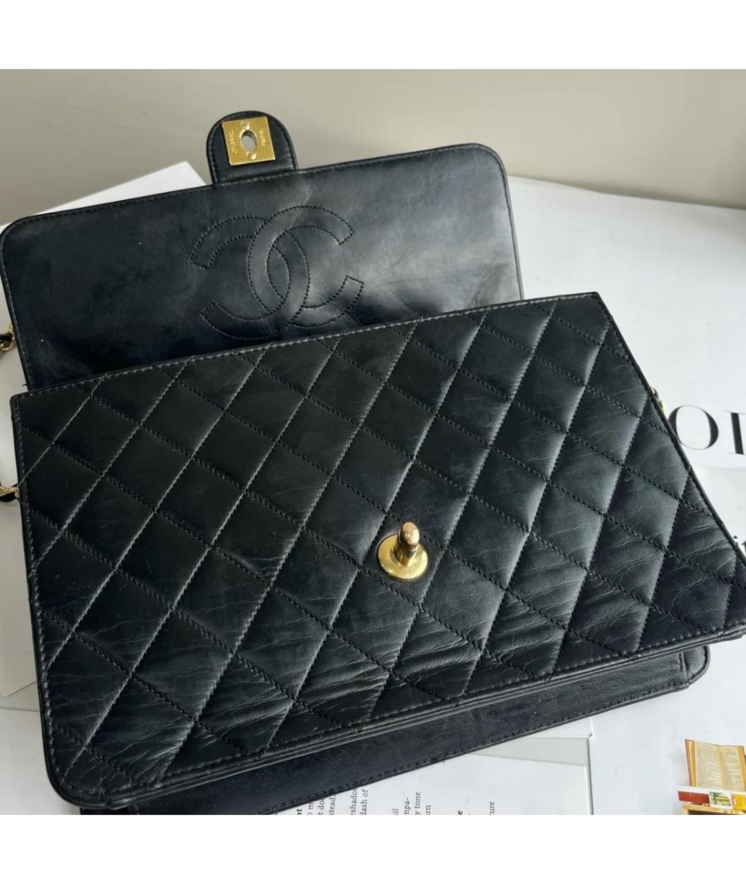 CHANEL Черная кожаная сумка через плечо, фото 8