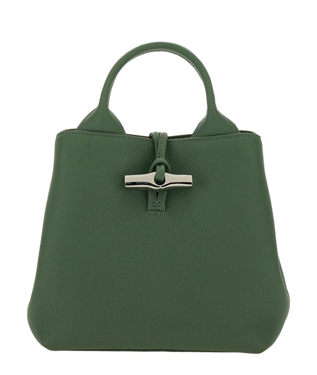 LONGCHAMP Зеленая кожаная сумка тоут, фото 1