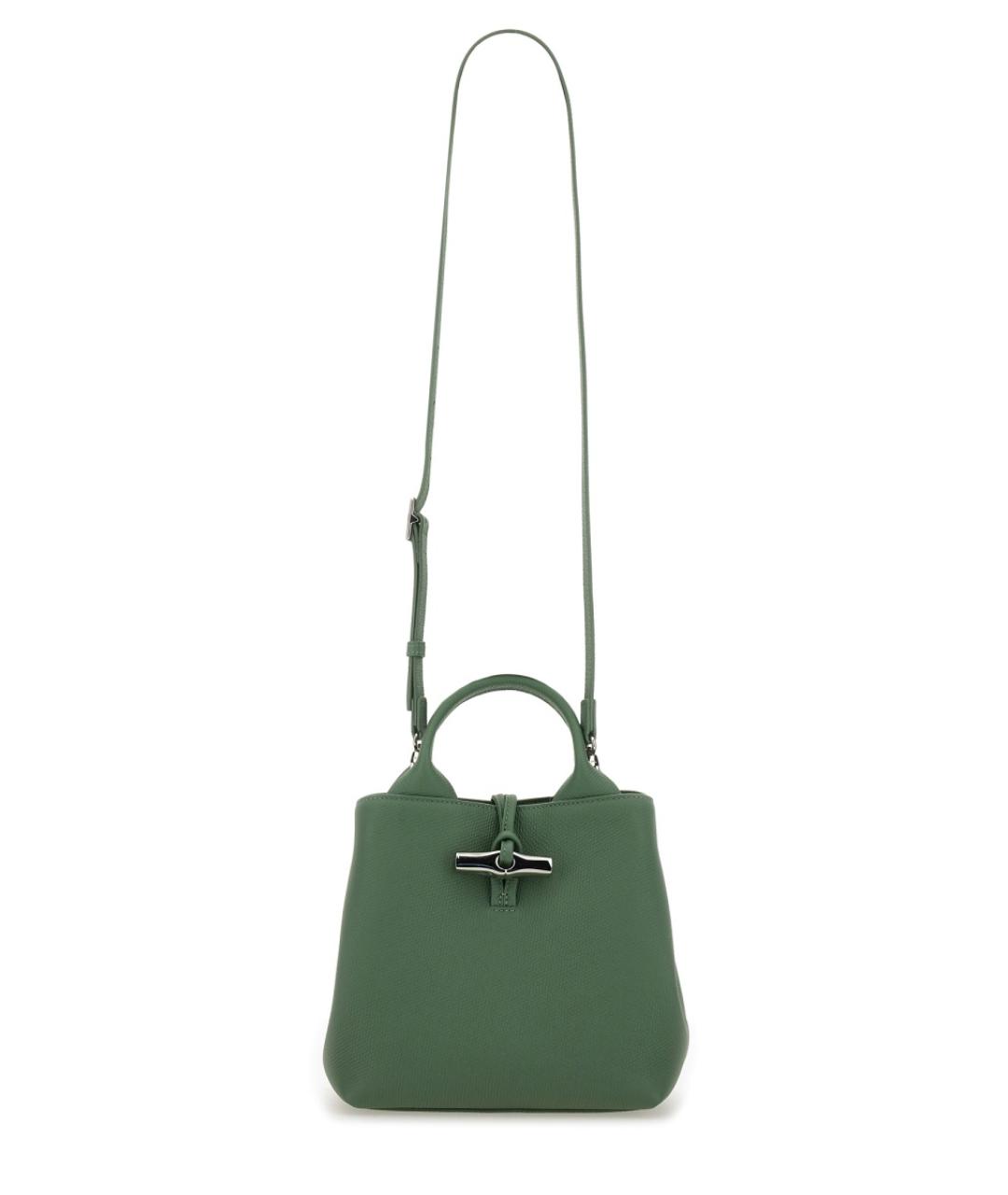 LONGCHAMP Зеленая кожаная сумка тоут, фото 2