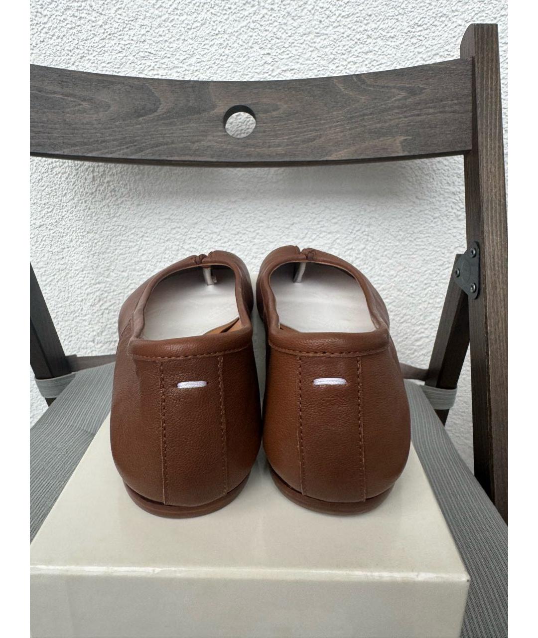 MAISON MARGIELA Коричневые кожаные балетки, фото 6