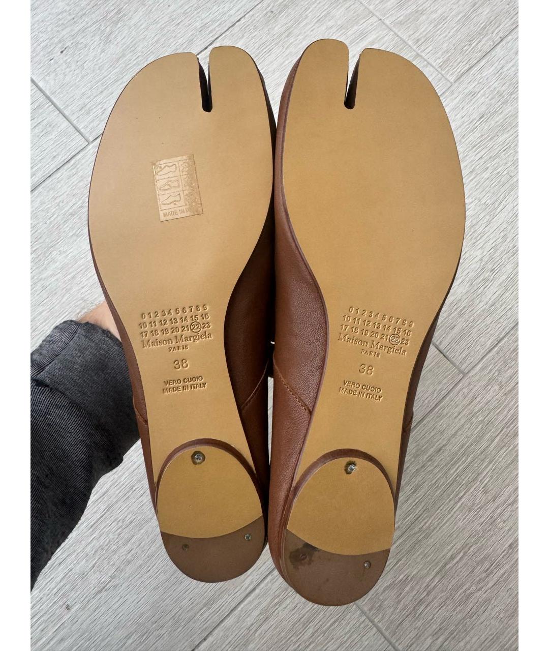 MAISON MARGIELA Коричневые кожаные балетки, фото 7