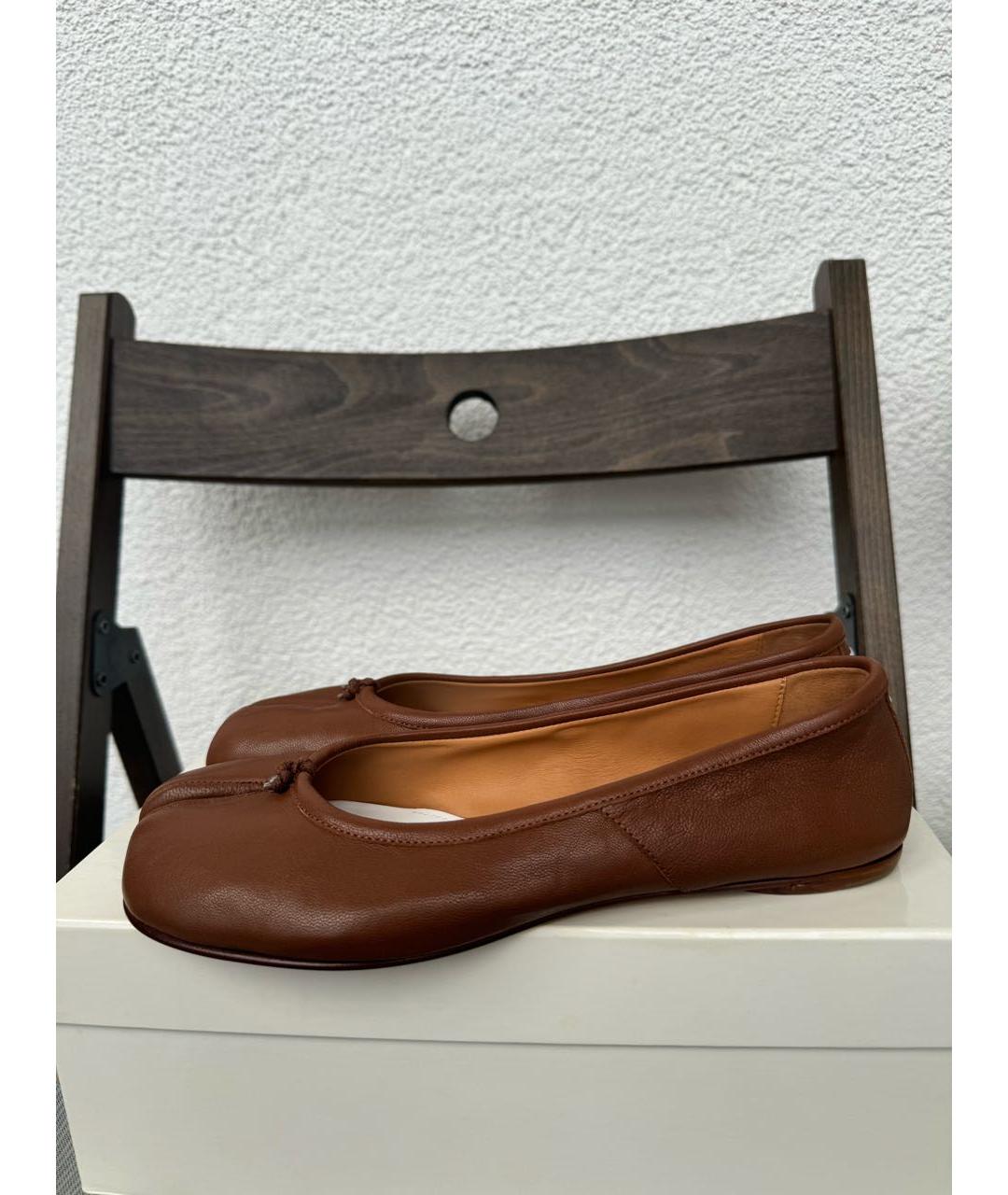 MAISON MARGIELA Коричневые кожаные балетки, фото 5