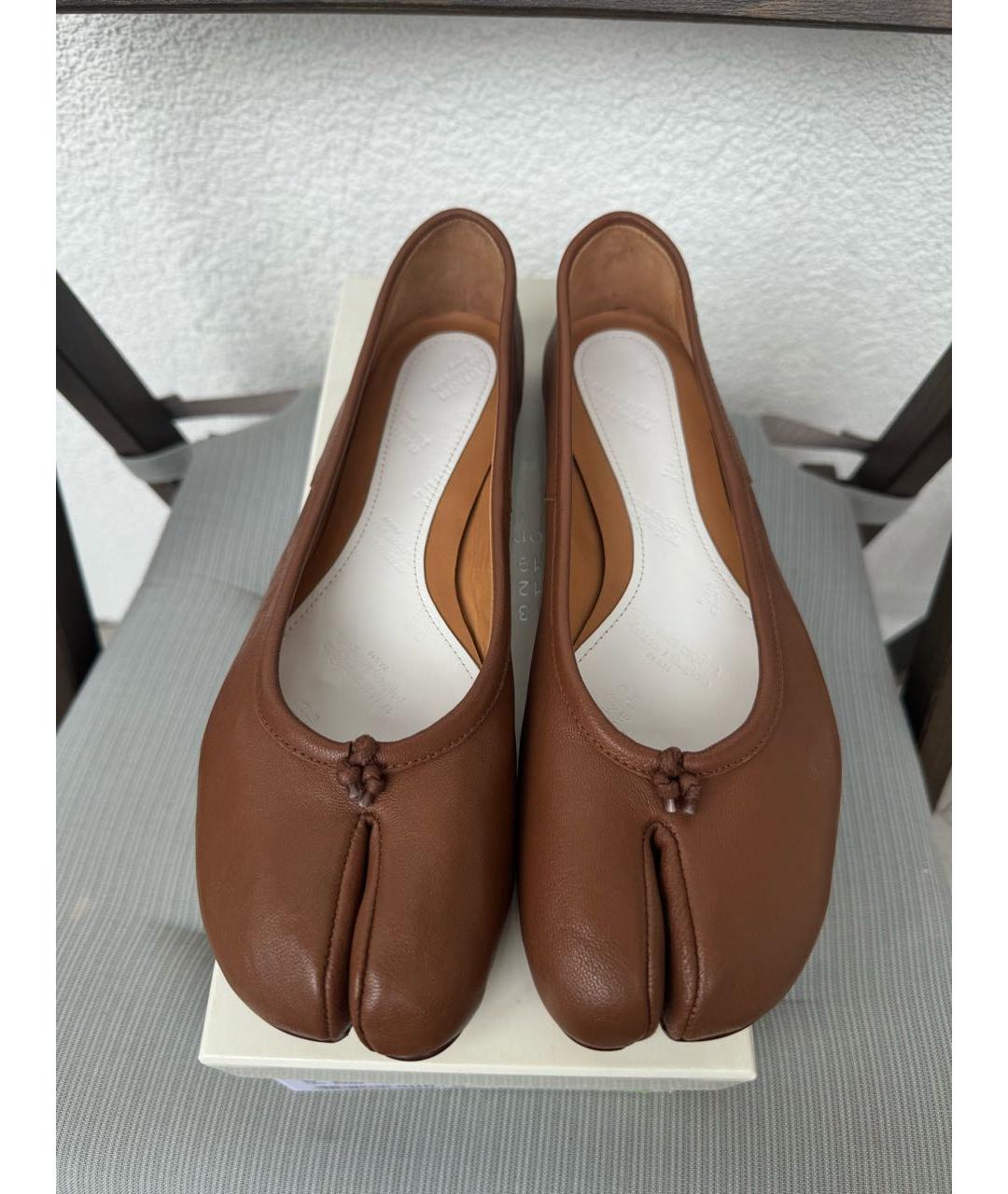MAISON MARGIELA Коричневые кожаные балетки, фото 4