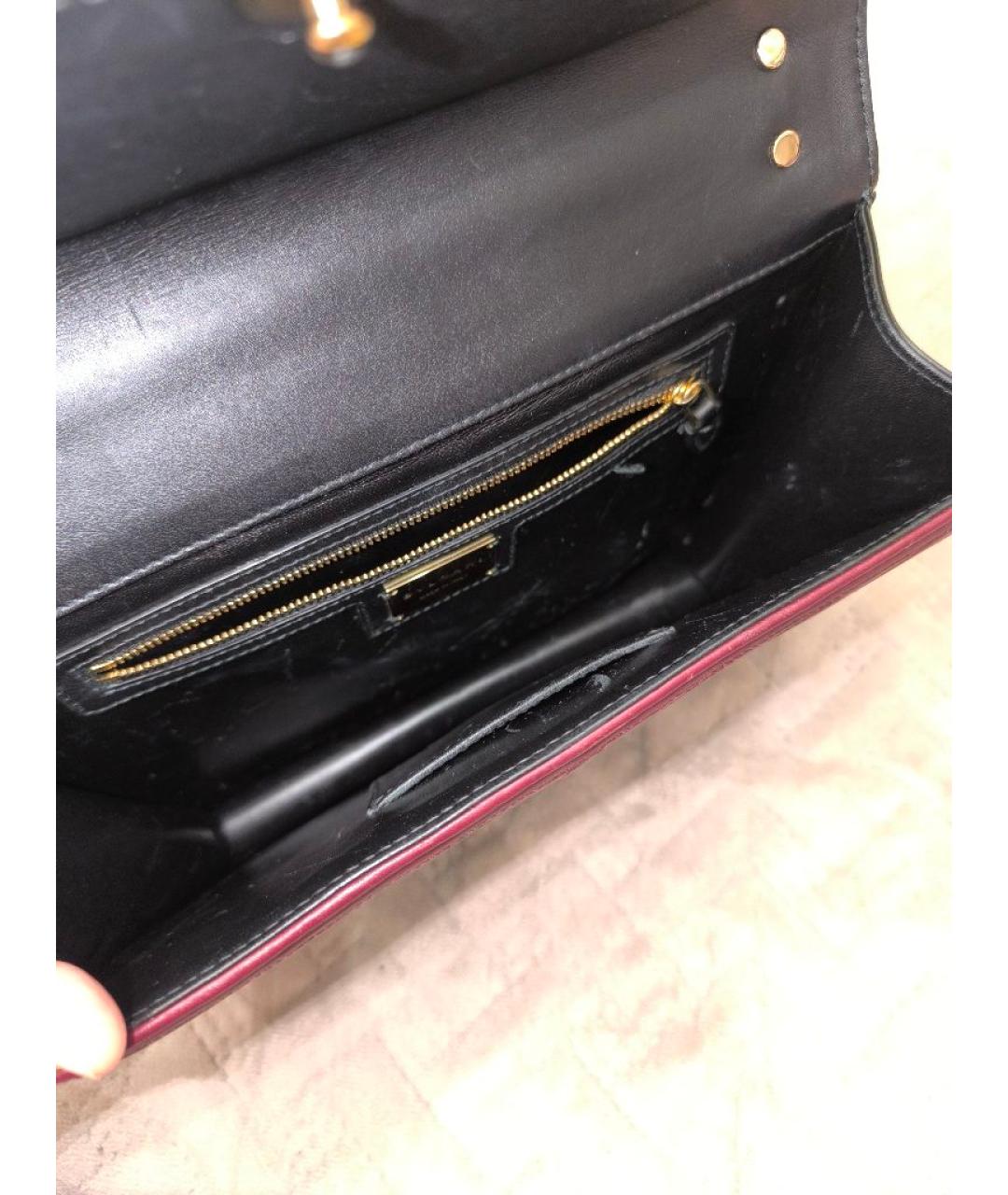 BVLGARI Бордовая кожаная сумка через плечо, фото 4