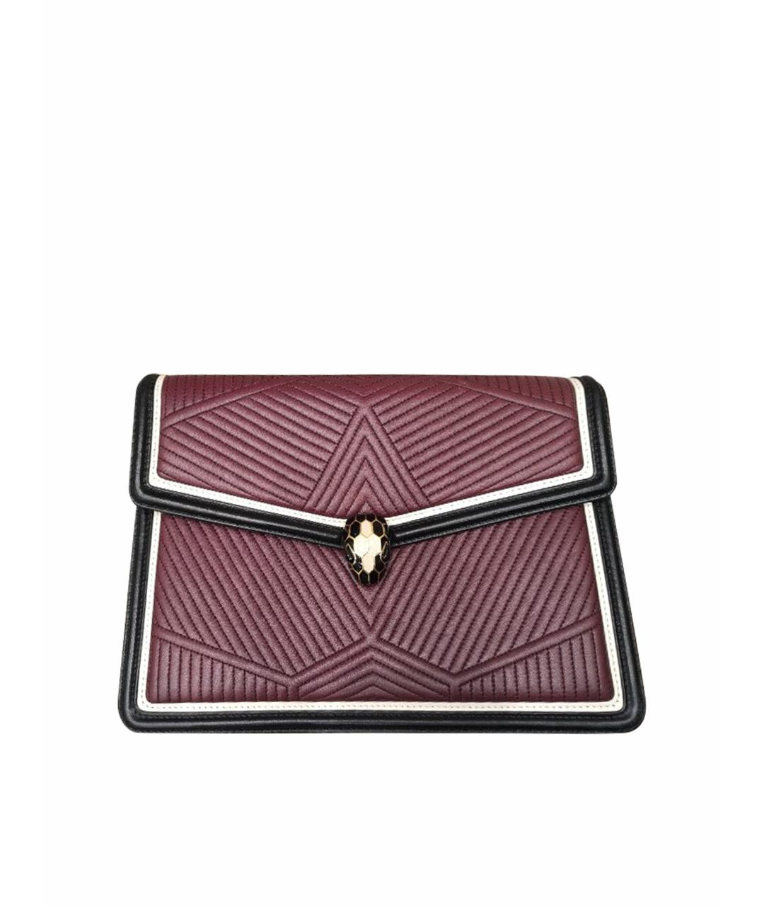 BVLGARI Бордовая кожаная сумка через плечо, фото 1