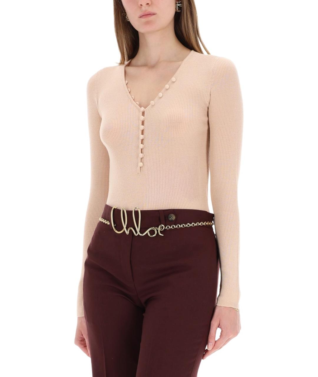 CHLOE Розовая шерстяная блузы, фото 5