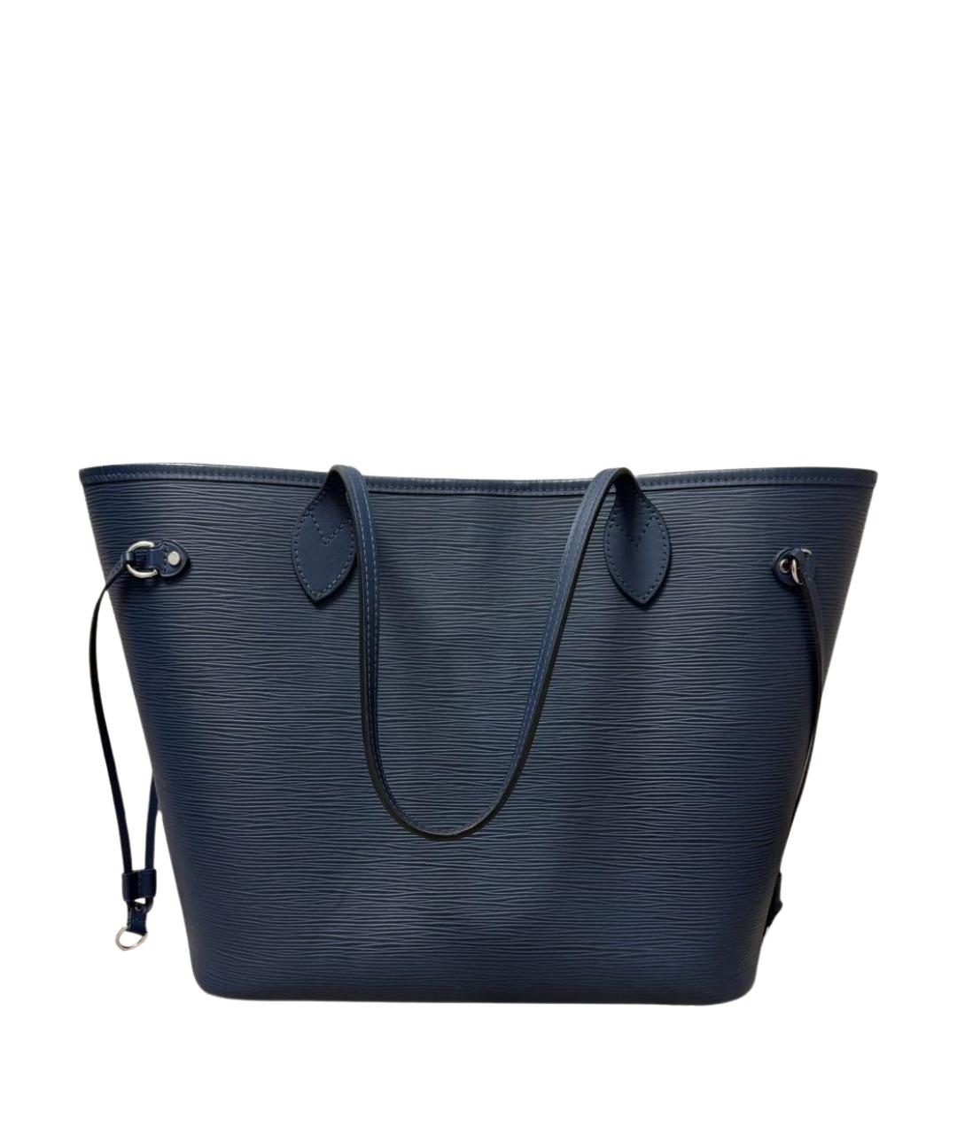 LOUIS VUITTON Темно-синяя кожаная сумка тоут, фото 1