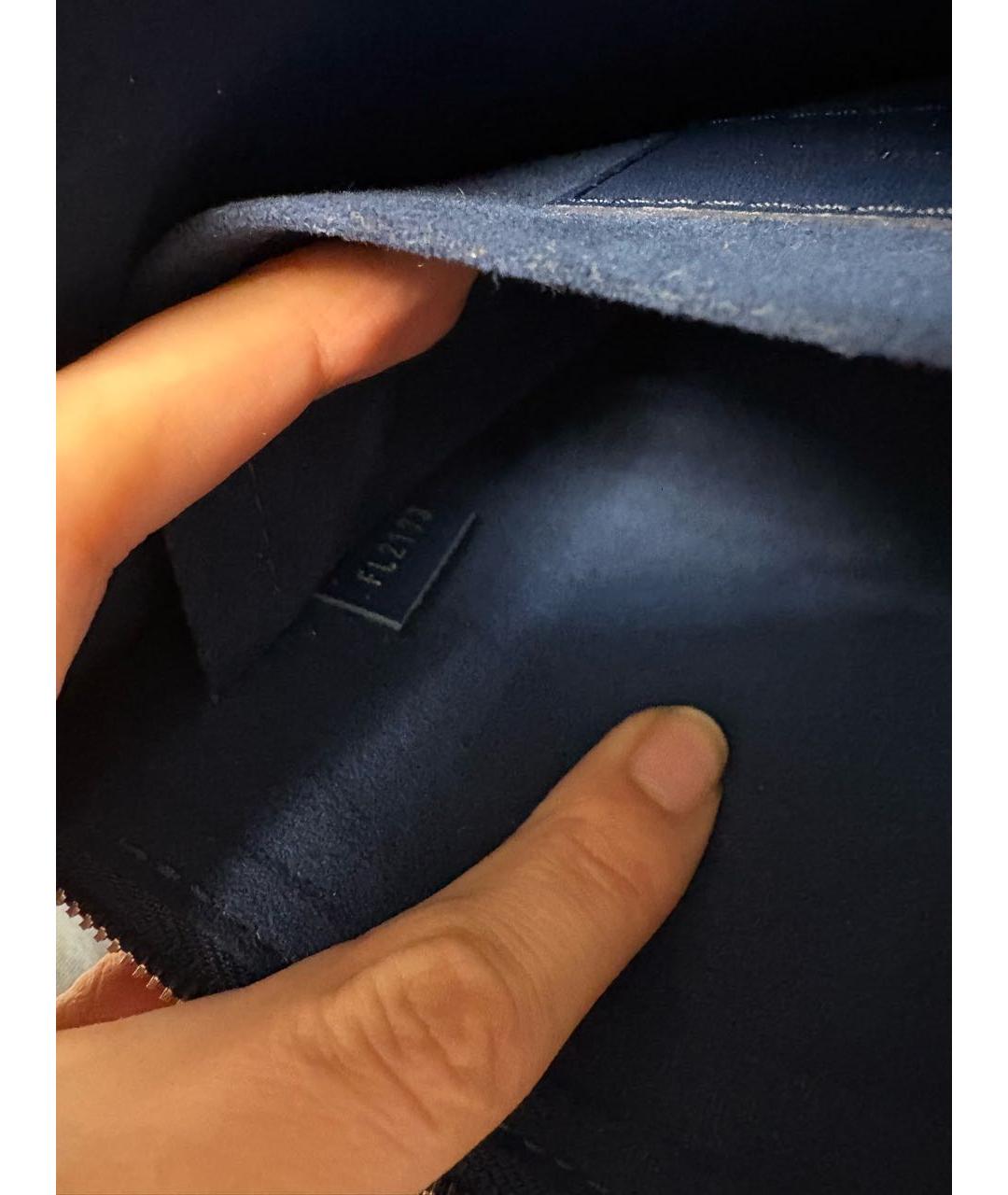 LOUIS VUITTON Темно-синяя кожаная сумка тоут, фото 8