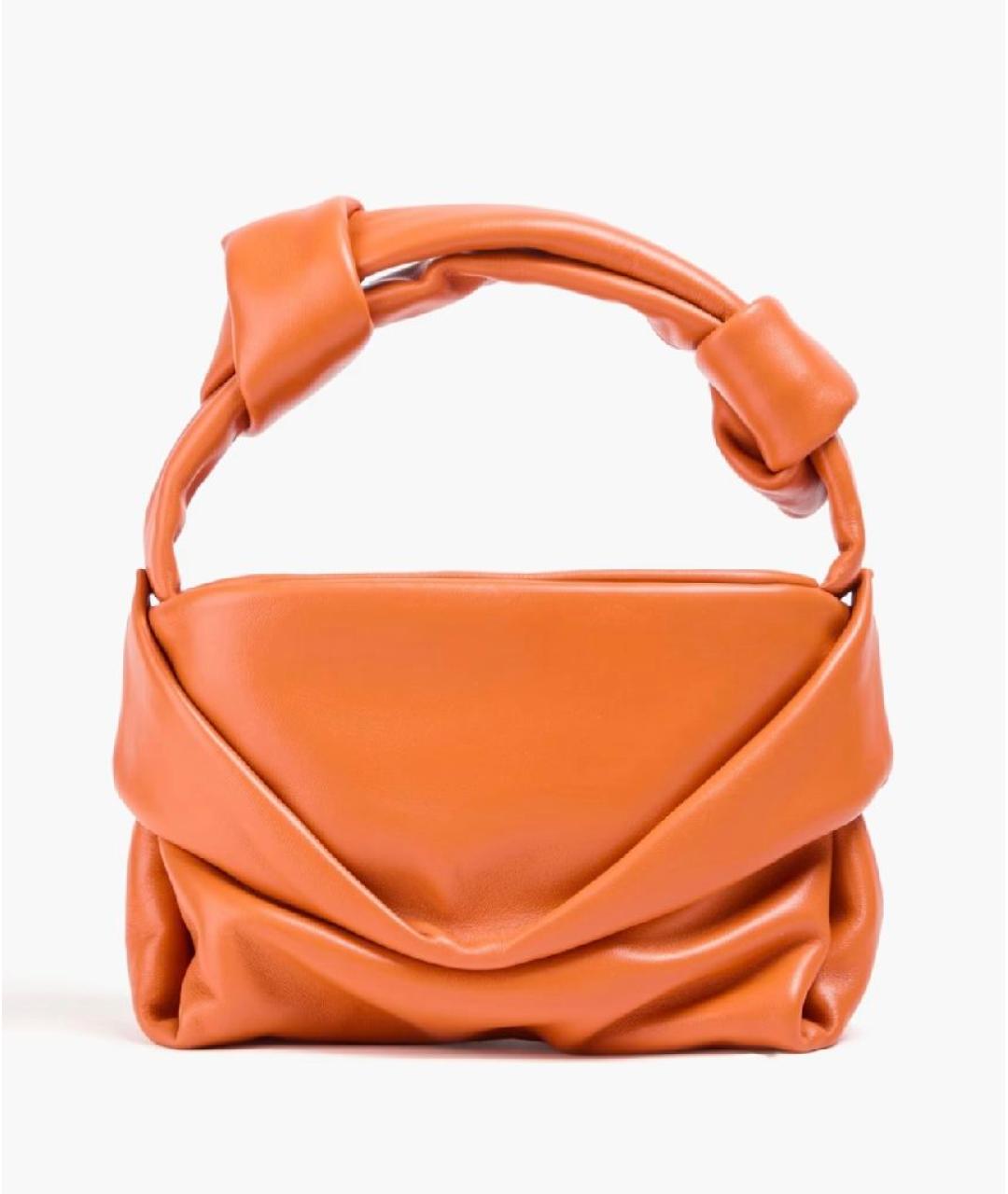 STAUD Оранжевая кожаная сумка с короткими ручками, фото 4