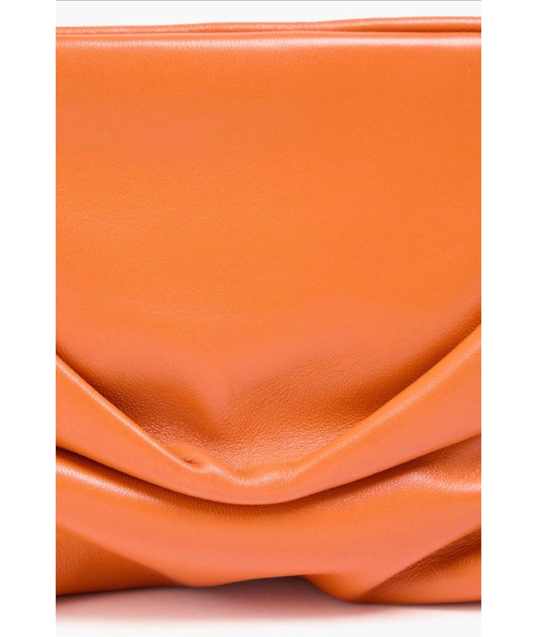 STAUD Оранжевая кожаная сумка с короткими ручками, фото 3