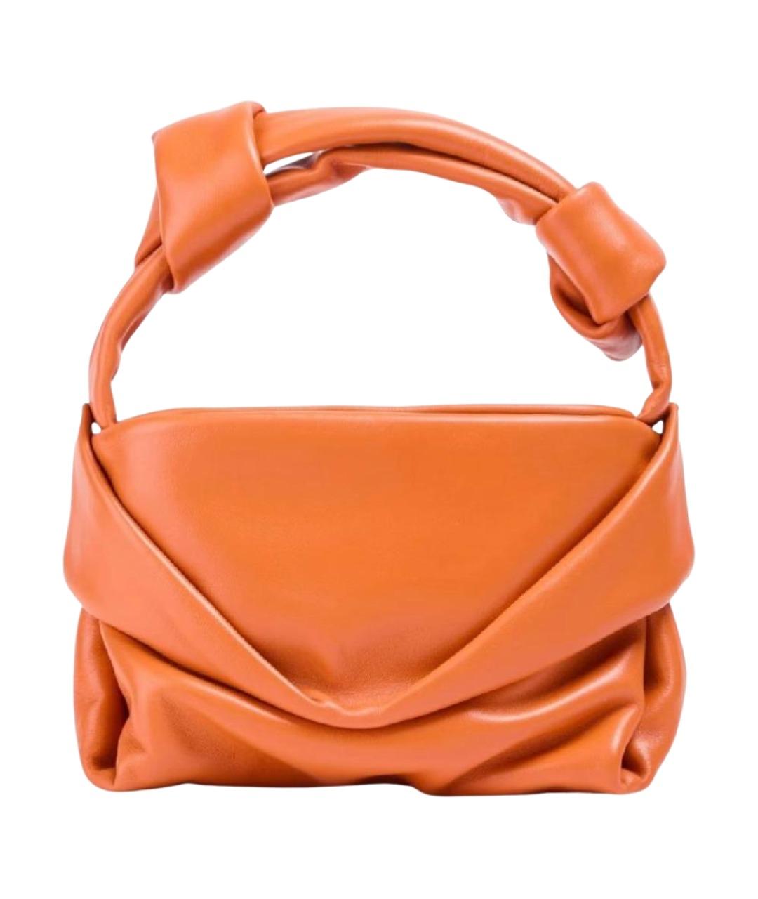 STAUD Оранжевая кожаная сумка с короткими ручками, фото 1