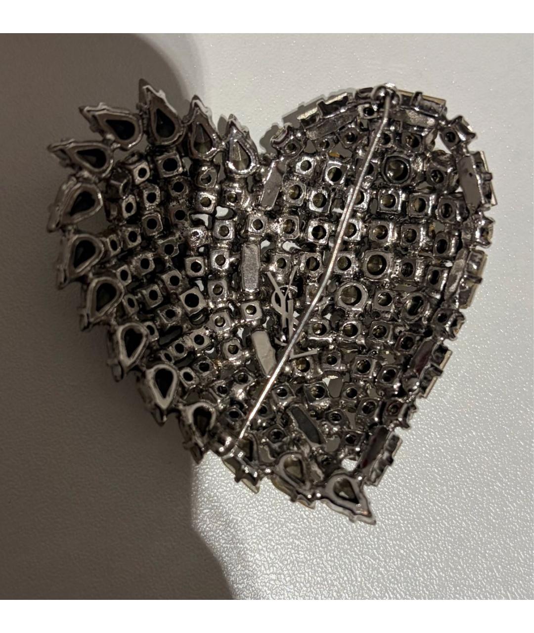 SAINT LAURENT Серебряная металлическая булавка / брошь, фото 2