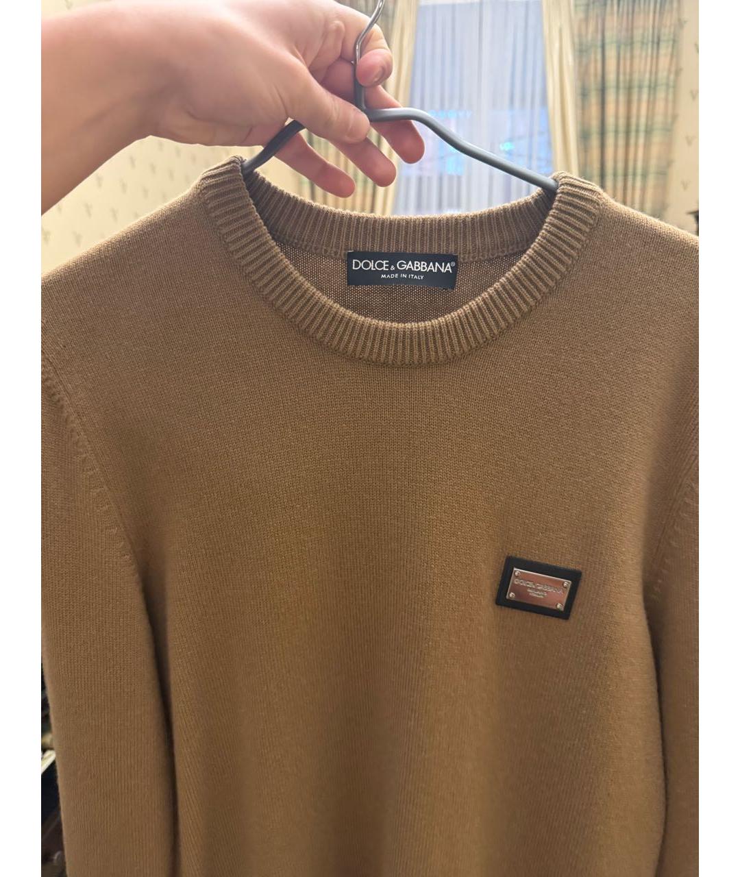 DOLCE&GABBANA Коричневый шерстяной джемпер / свитер, фото 3