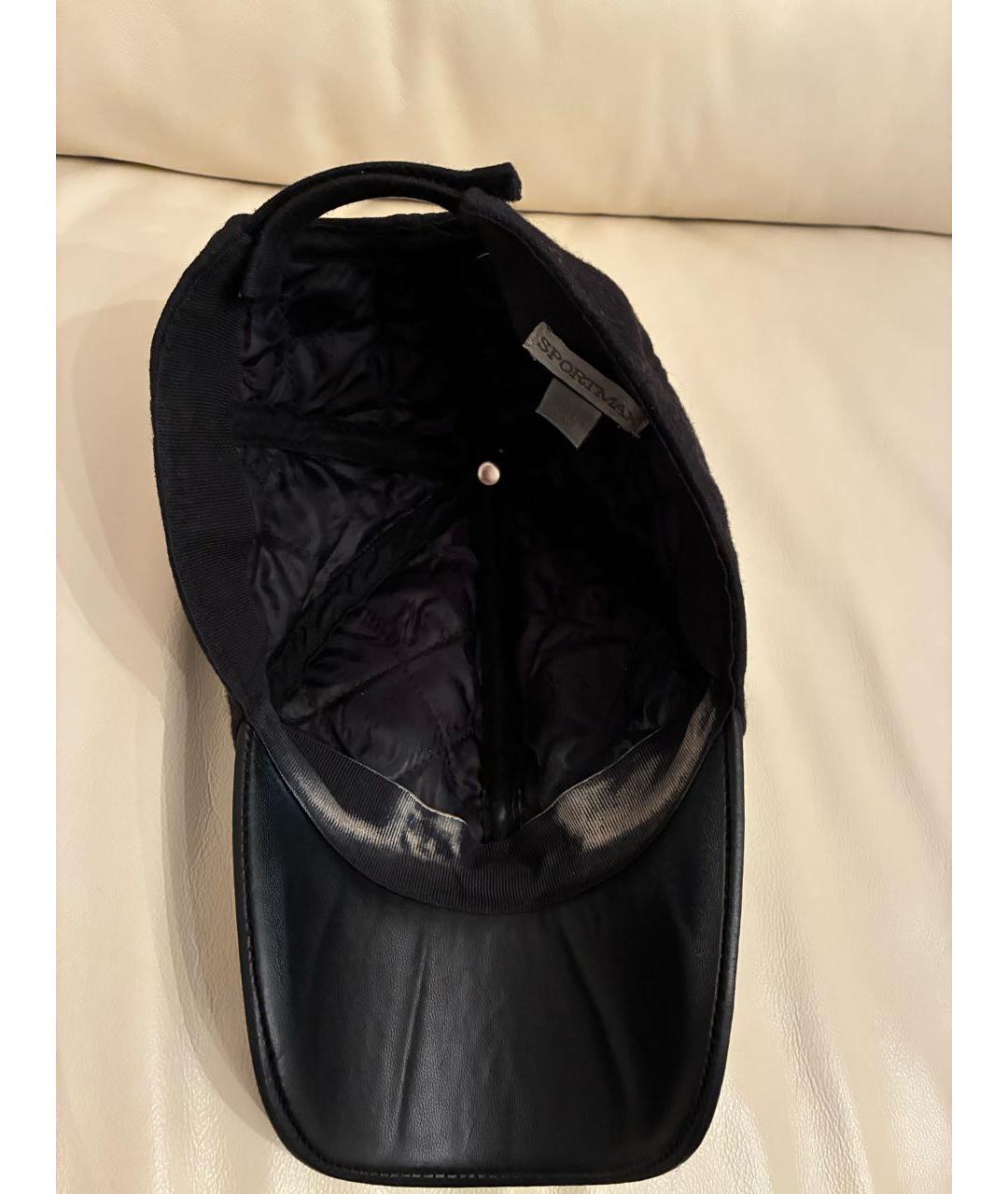 SPORTMAX Черная шерстяная кепка, фото 4