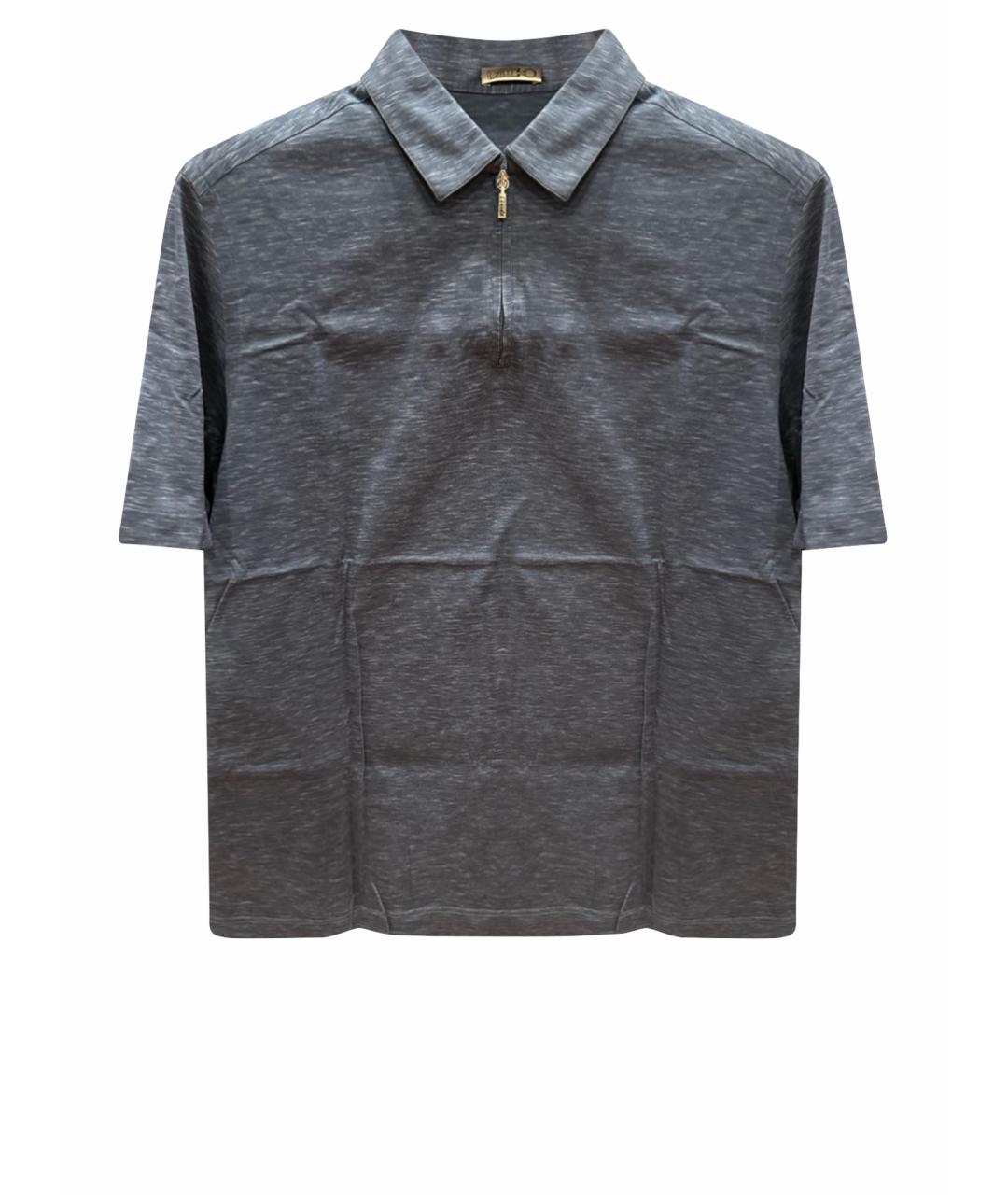 ZILLI Синее хлопковое поло с коротким рукавом, фото 1