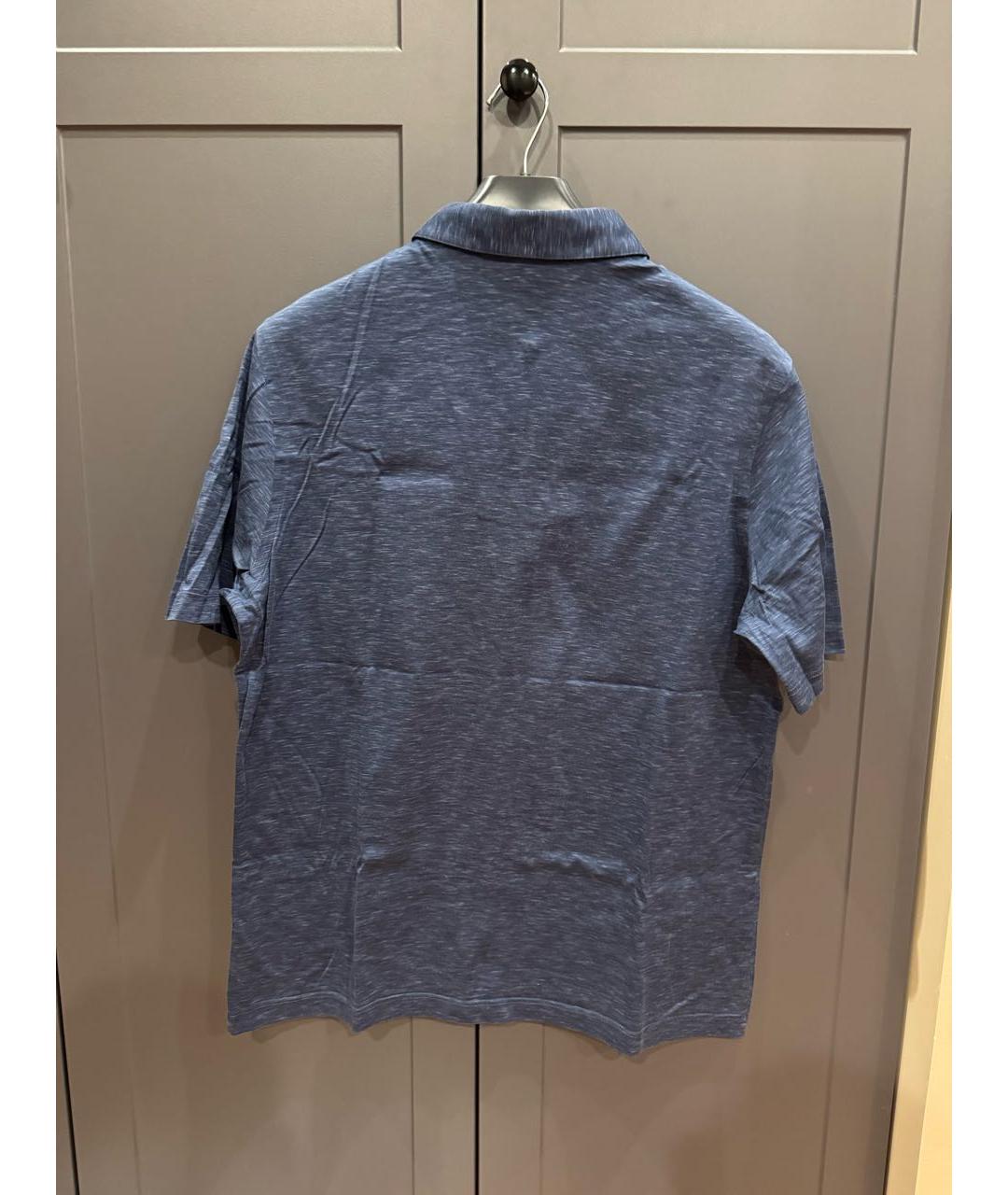 ZILLI Синее хлопковое поло с коротким рукавом, фото 2