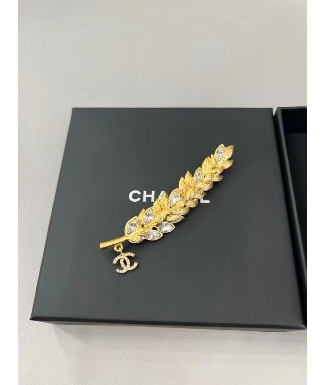 CHANEL Золотая металлическая булавка / брошь, фото 4