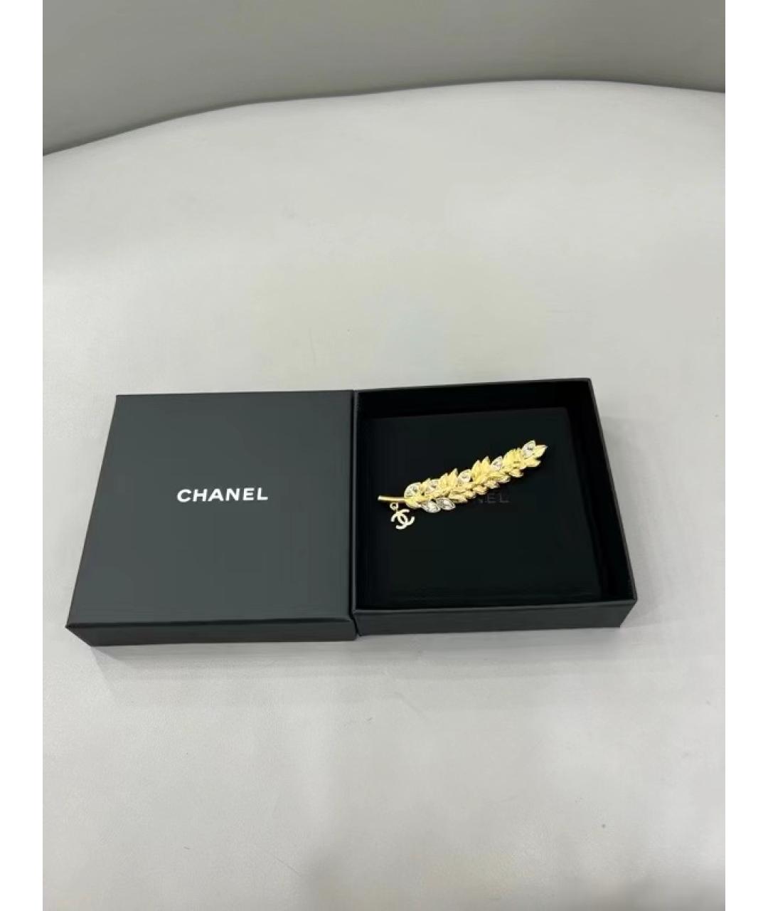 CHANEL Золотая металлическая булавка / брошь, фото 2