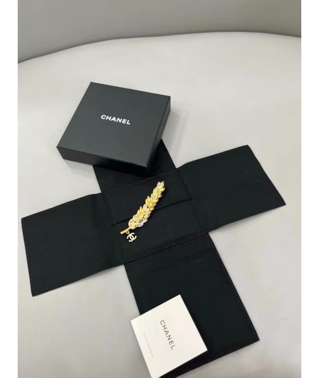 CHANEL Золотая металлическая булавка / брошь, фото 3