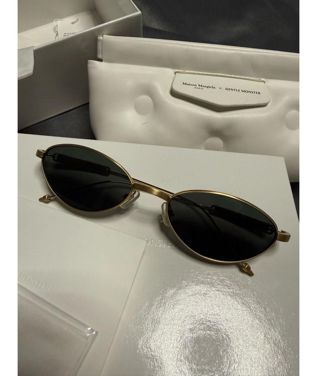 GENTLE MONSTER Золотые металлические солнцезащитные очки, фото 5