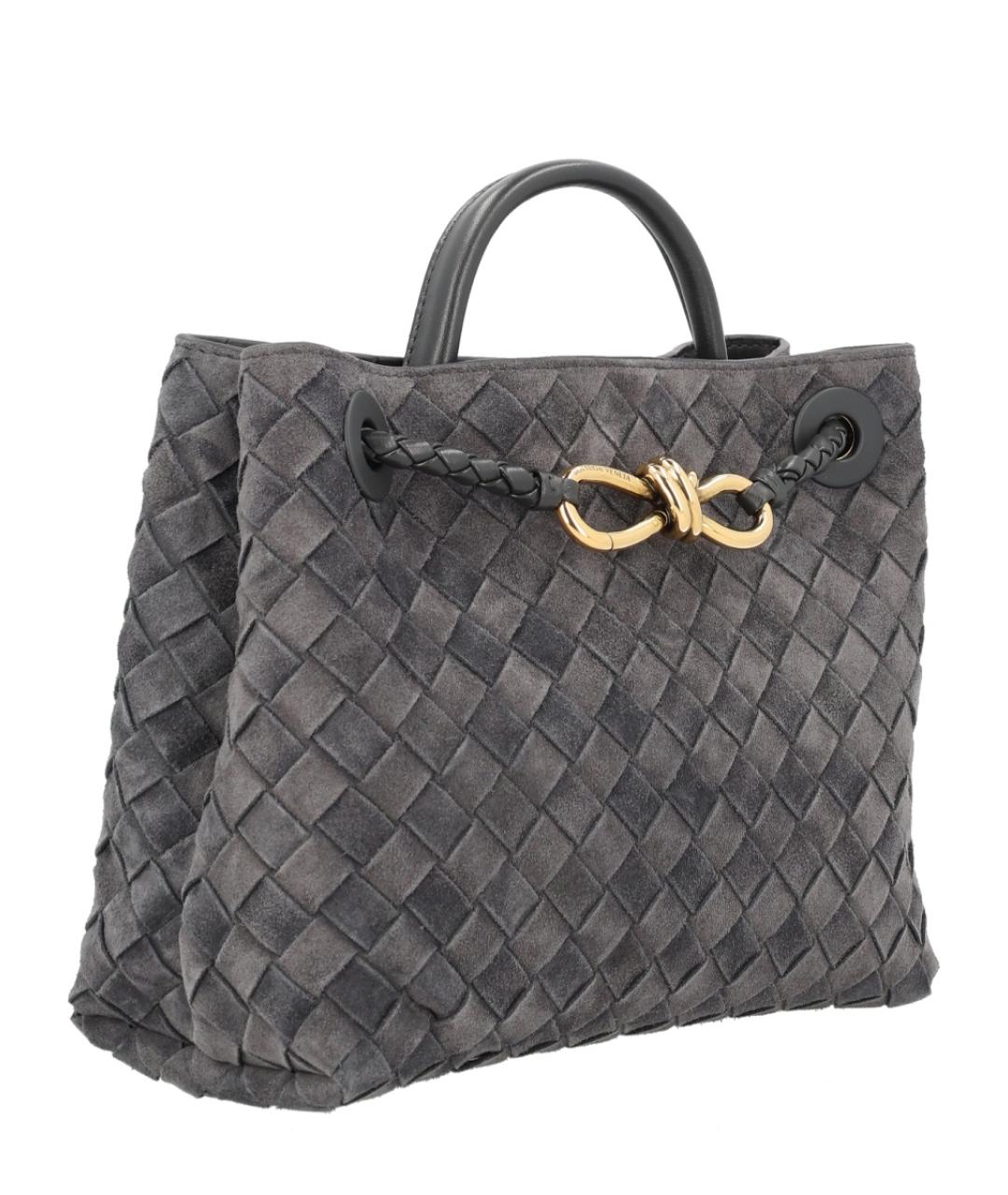 BOTTEGA VENETA Серая кожаная сумка тоут, фото 2