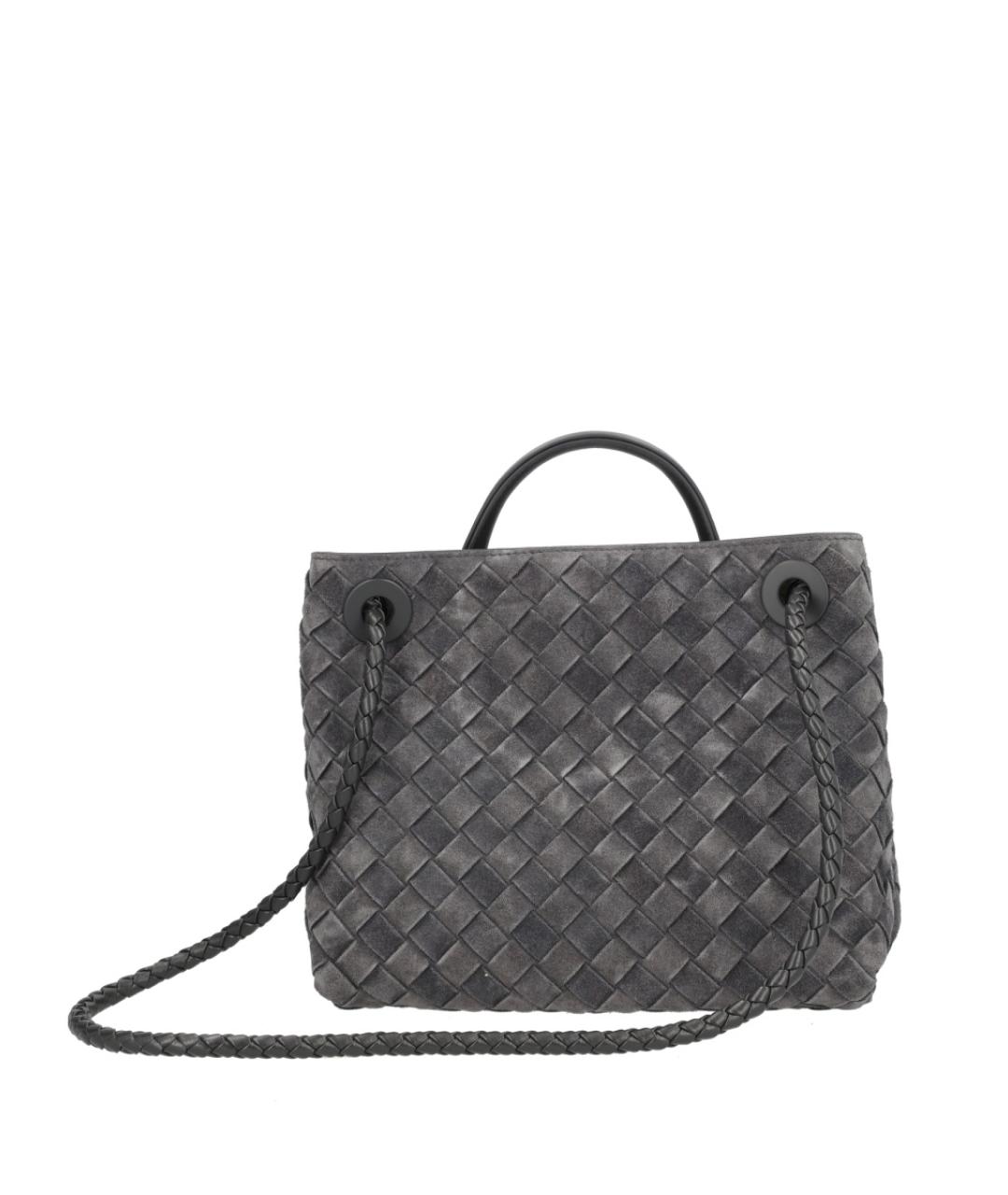 BOTTEGA VENETA Серая кожаная сумка тоут, фото 4