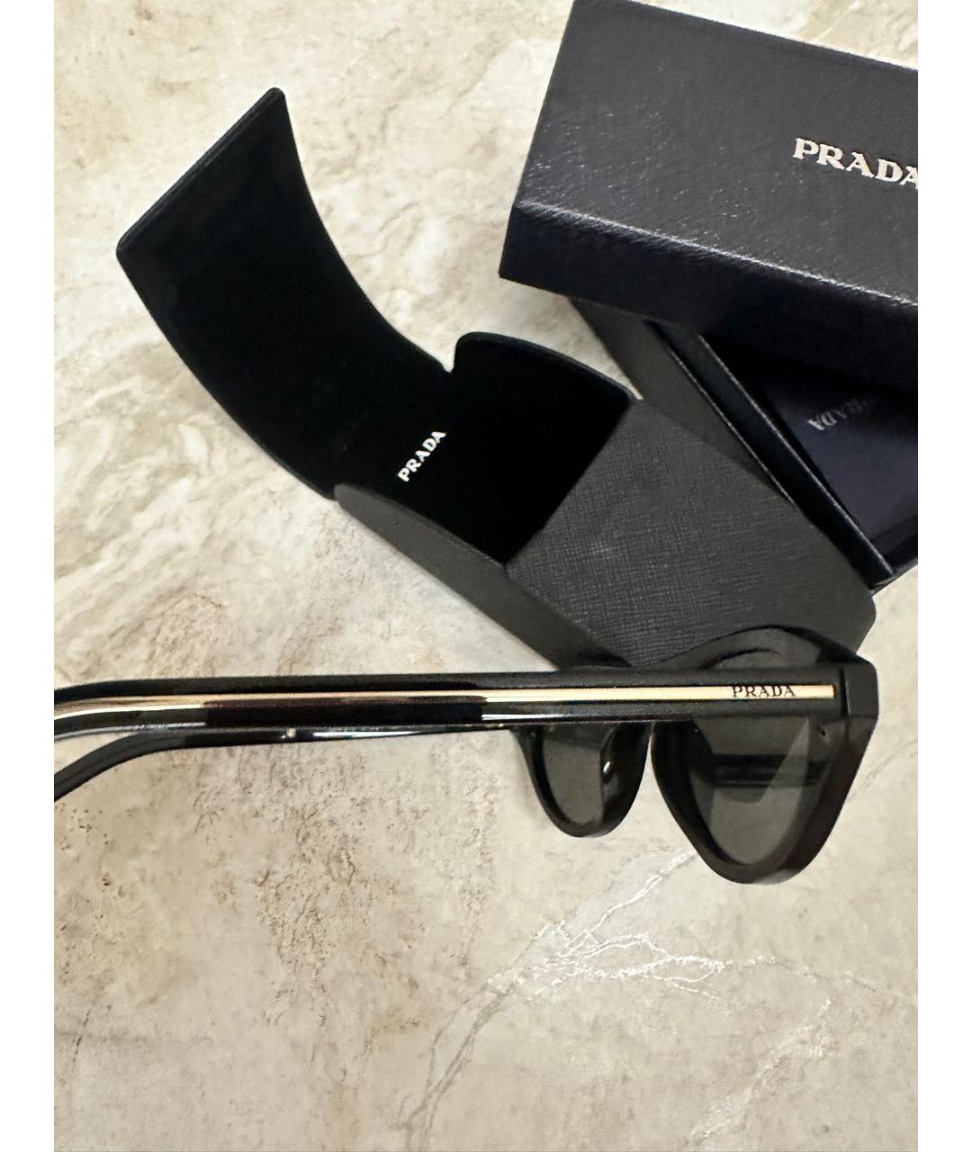 PRADA Черные пластиковые солнцезащитные очки, фото 3