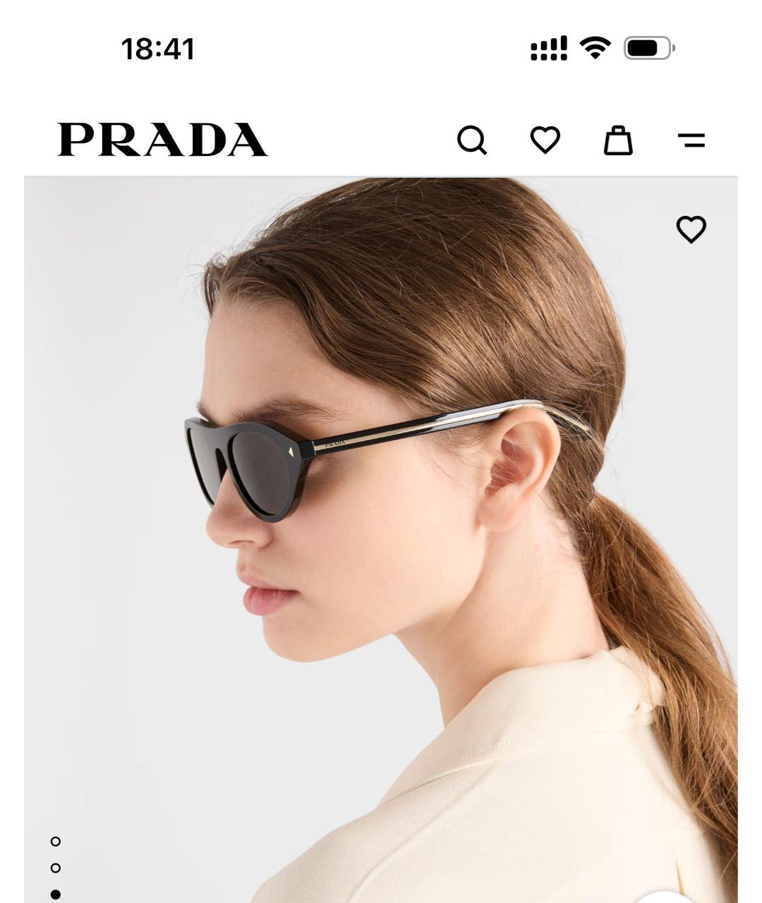 PRADA Черные пластиковые солнцезащитные очки, фото 6