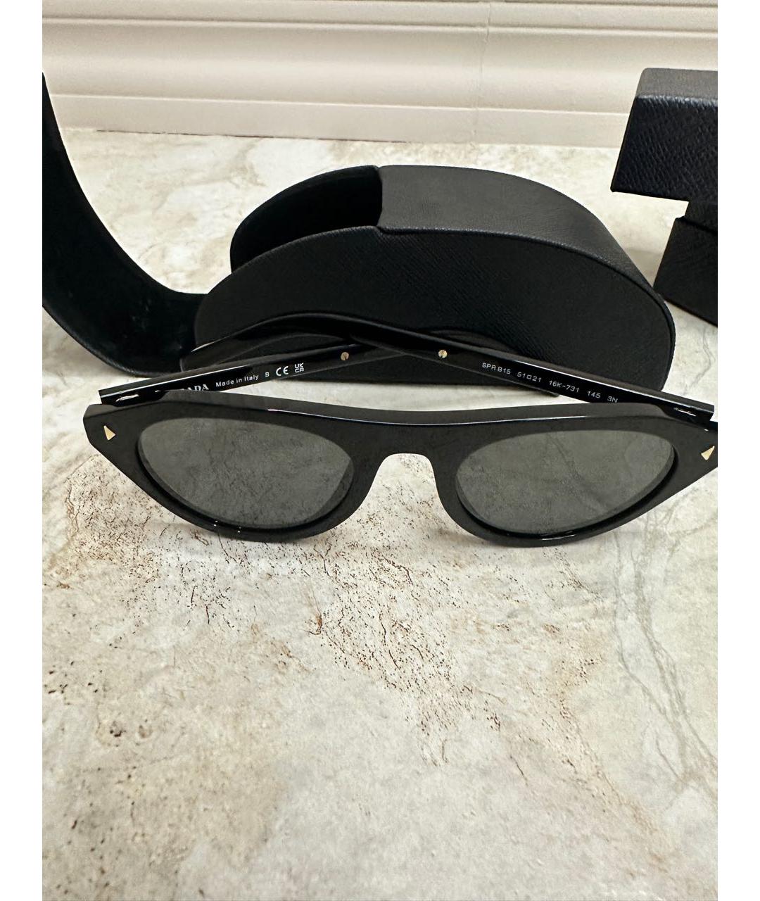 PRADA Черные пластиковые солнцезащитные очки, фото 5