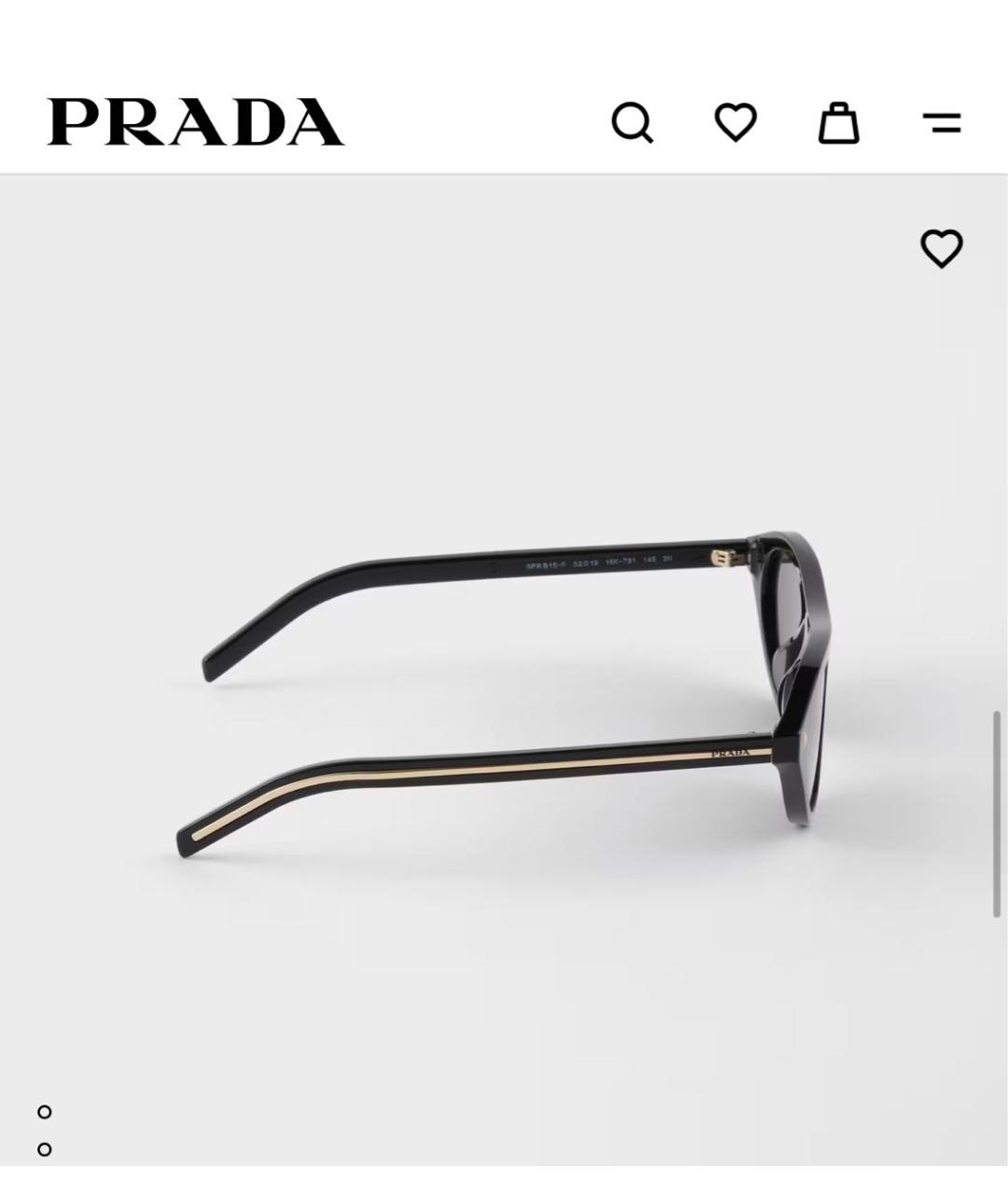 PRADA Черные пластиковые солнцезащитные очки, фото 8