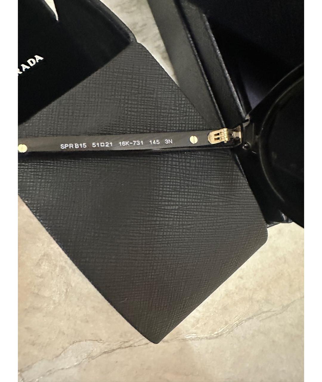 PRADA Черные пластиковые солнцезащитные очки, фото 4