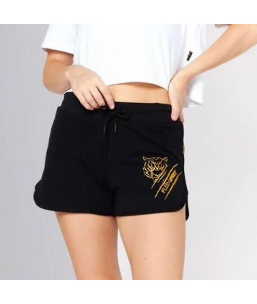 PLEIN SPORT Черные хлопковые шорты, фото 7